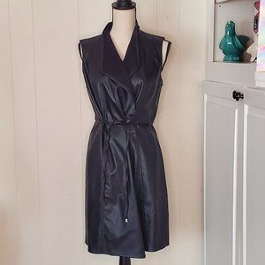 Lisa Rinna Collection Black Faux Leather Vest